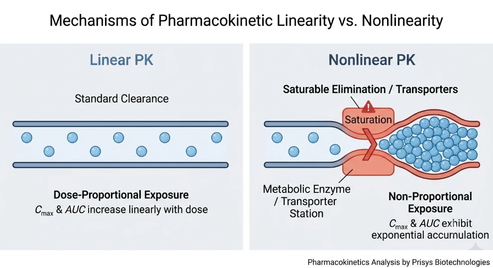 Mechanisms of Pharmacokinetic Linearity vs. Nonlinearity